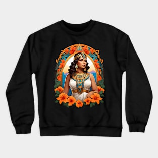 Cleopatra Queen of Egypt retro vintage floral design Crewneck Sweatshirt